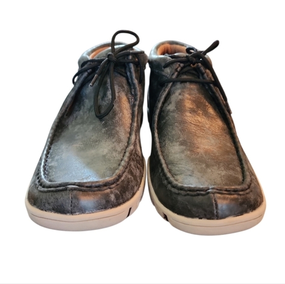 Ferrini Rogue Mens Rogue Driving Shoes Black Distressed Leather Moc Toe 11 D New main image 7